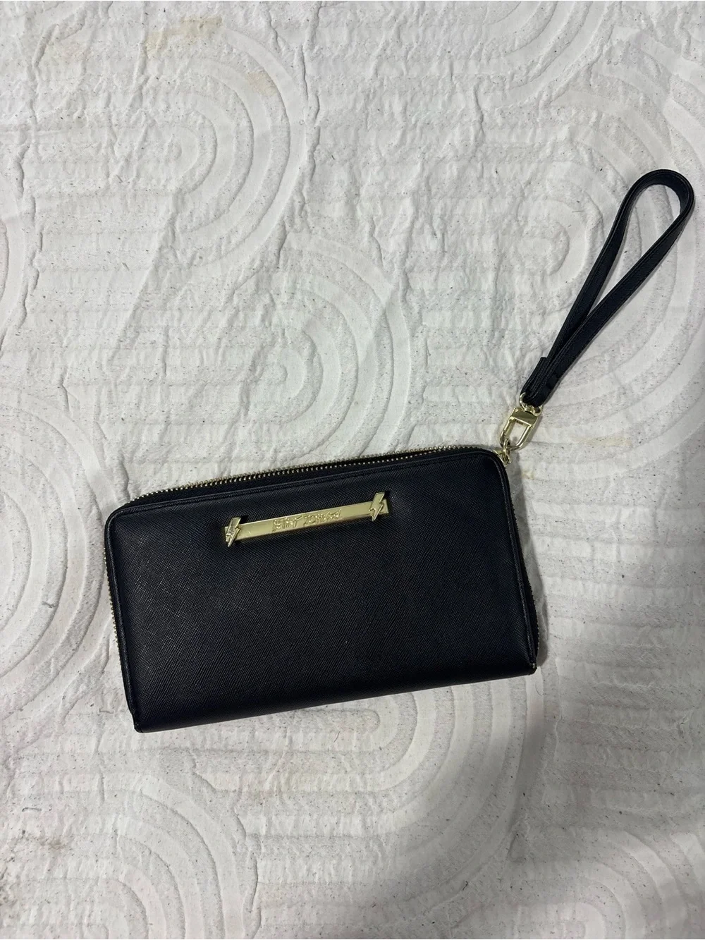 Betsey Johnson Black Wristlet Clutch